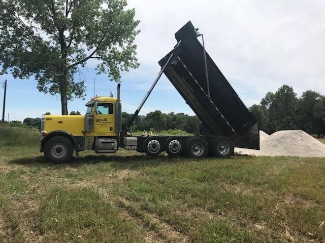 Base rock delivered for new construction project