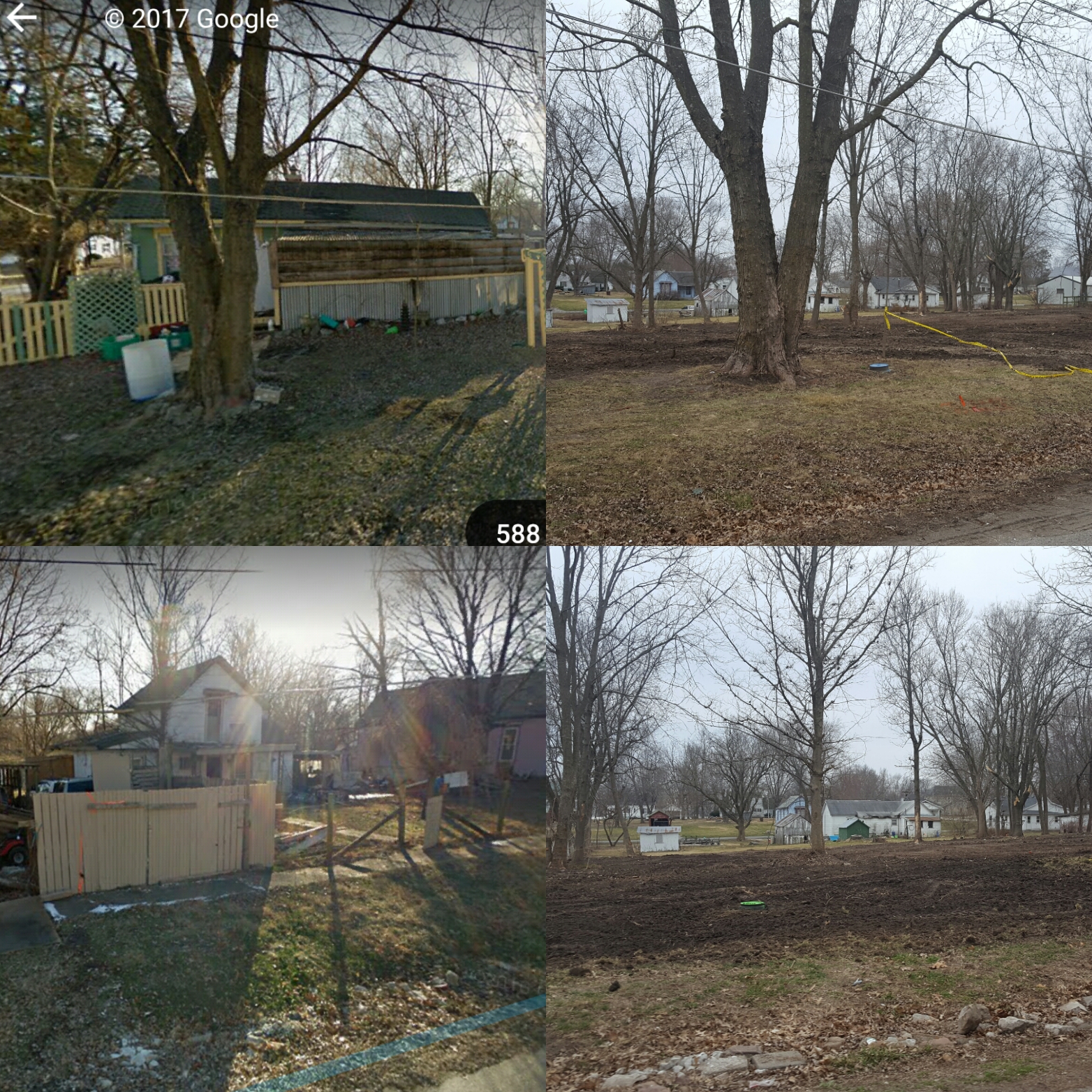 demolition and removal of two rundown houses.